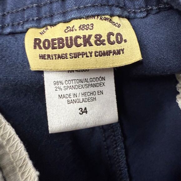 Vintage Cargo Shorts Men's 34 Blue Roebucks & Co Casual Pockets - Picture 2 of 10